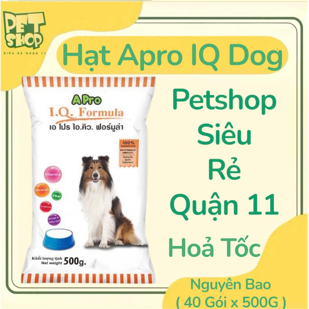 [BAO 20KG] HẠT CHO CHÓ APRO DOG IQ 1 BAO 20KG ( 40 GÓI X 500G ) - THÁI LAN -