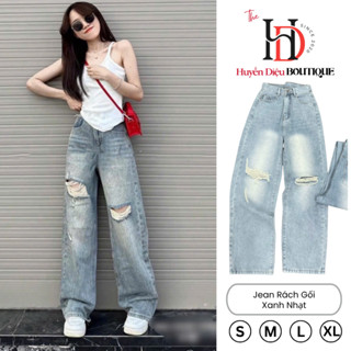 Quần Jean Nữ Ống Suông Lưng Cao Dáng Dài Ôm Eo Tôn Dáng Che Khuyết Điểm HD5644 - HD Boutique
