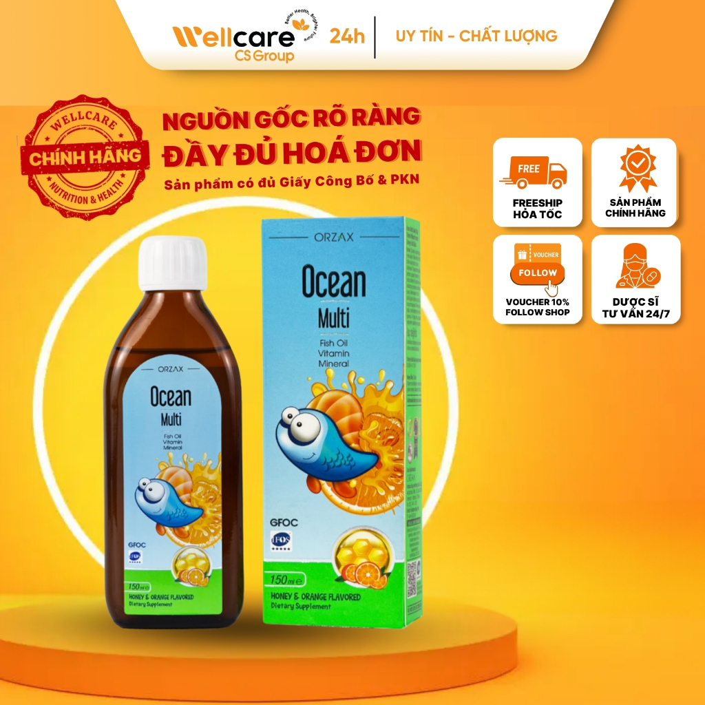 Ocean Multi Fish Oil Chai 150ml [Thổ Nhĩ Kỳ] Bổ sung Omega 3, vitamin, khoáng chất cho trẻ