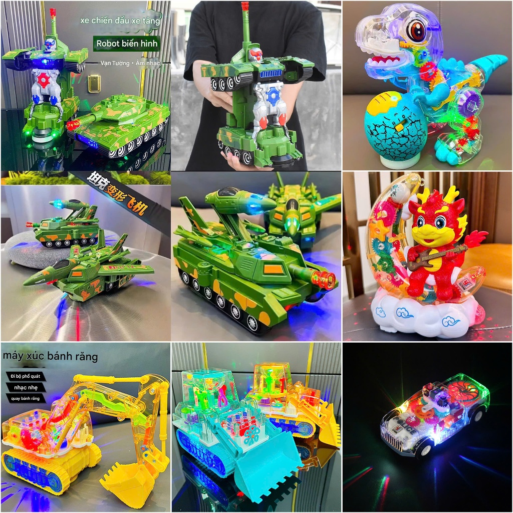 Xe Đồ Chơi Phát Sáng Trong Suốt Có Nhạc