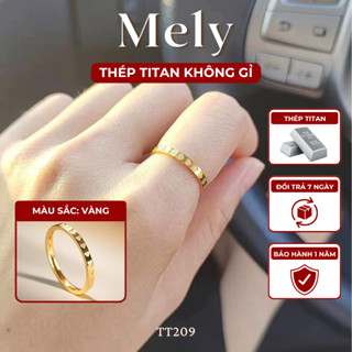   KHÔNG ĐEN GỈ  Nhẫn Titan mạ vàng đính ngọc trai nhân tạo cá tính hiện đại - Mely 1483 
