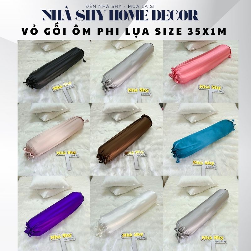 Vỏ Gối Ôm Phi Lụa Size 1mx35cm - Vỏ Gối Chất Liệu Phi Mát Mịn - Nhà Shy Home Decor