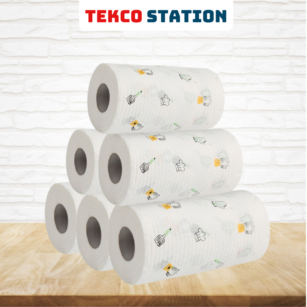 Cuộn 50-125 Khăn Giấy Vải Lau Đa Năng, Lau Bếp Có Thể Tái Sử Dụng