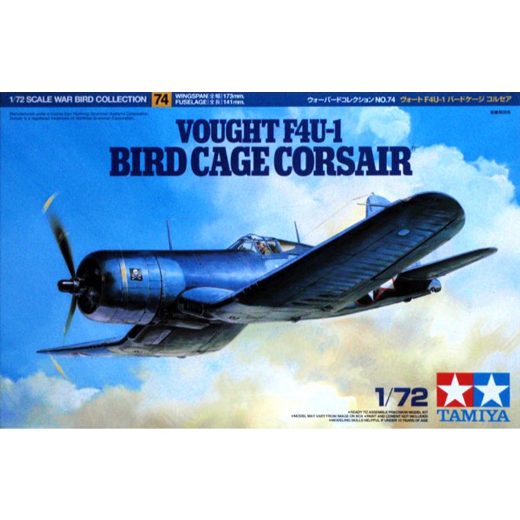 [TAMIYA] 60774 Mô hình máy bay quân sự 1/72 SCALE VOUGHT F4U-1 BIRD CAGE CORSAIR