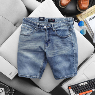 Quần short jean nam xám bạc big size ống suông nhẹ ngang gối co giãn hàng vnxk đẹp