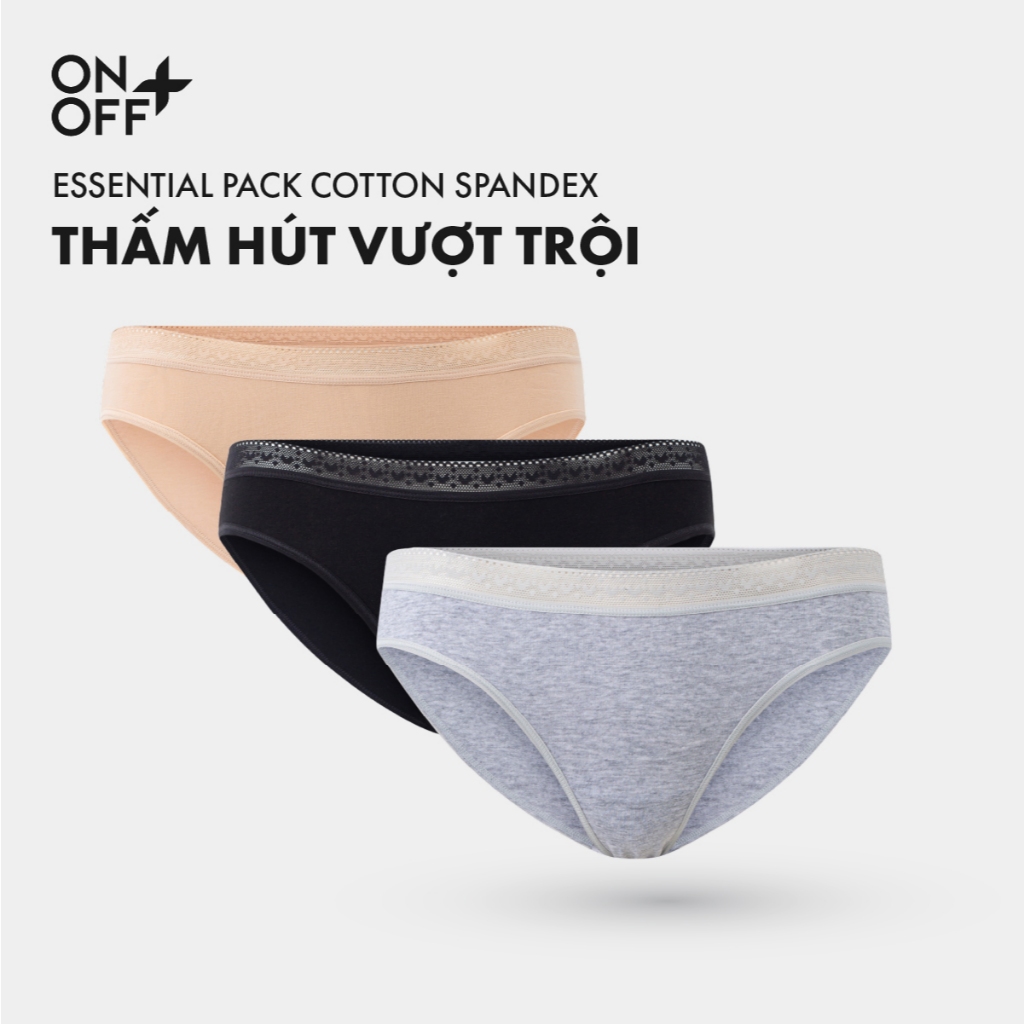 Combo 3 Quần lót nữ Bikini Cotton Spandex Basic lành tính thấm hút mồ hôi - ONOFF 16UQ25A015