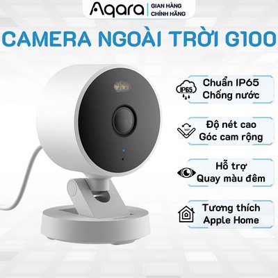 Camera ngoài trời Aqara G100 bản quốc tế CH-C08D - Độ nét cao 2K, Góc rộng 162 độ, Chống nước IP65, Hỗ trợ Wi-Fi 6