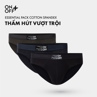 Combo 3 quần lót sịp nam tam giác brief Cotton Spandex Basic lành tính thấm hút mồ hôi - ONOFF 18UQ24A054