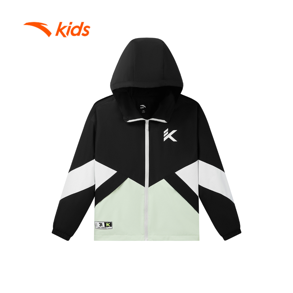 Áo Khoác Bóng Rổ Bé Trai ANTA Kids Có Nón, Chống Gió, Thoáng Khí, Thời Trang Thu Đông 3525D1603S