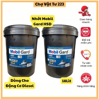 🎁Nhớt Mobil Gard HSD 20W-50 CI-4 18 Lít Dành Cho Động Cơ Diesel Tốc Độ Cao.