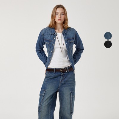 Áo Khoác Denim Nhẹ WHO.A.U Western Point Denim Jacket(F)_WHYJF3821F