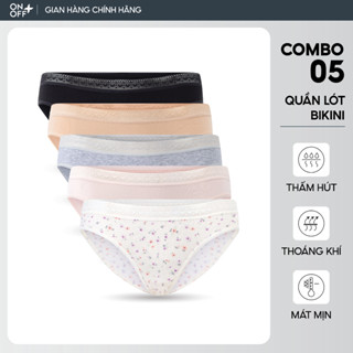 Combo 5 quần lót nữ ONOFF cotton USA x Spandex mềm mịn, thoáng mát - 16UQ23A015
