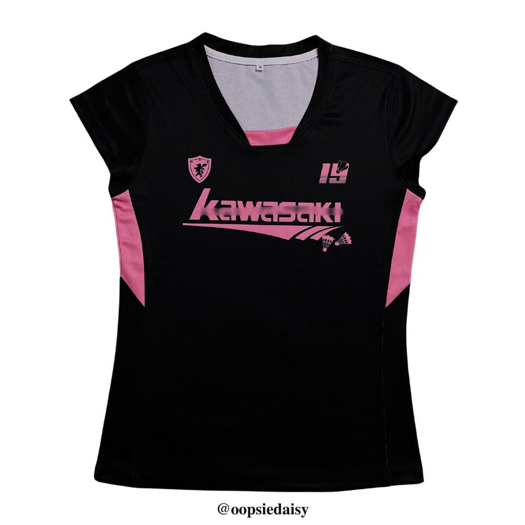 [Form Nữ] Áo cầu lông, pickleball, thể thao kawasaki đen hồng pastel