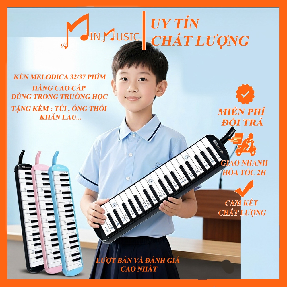 Kèn Melodica Loại 1 Tặng Kèm Khăn Lau,Ống Dây Chất Lượng Cho Học Sinh I Kèn Phím Melodica 32 Phím Có Túi Vải