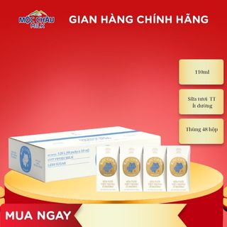  Thùng 48 hộp 110ml Sữa tươi tiệt trùng ít đường Mộc Châu Creamery 
