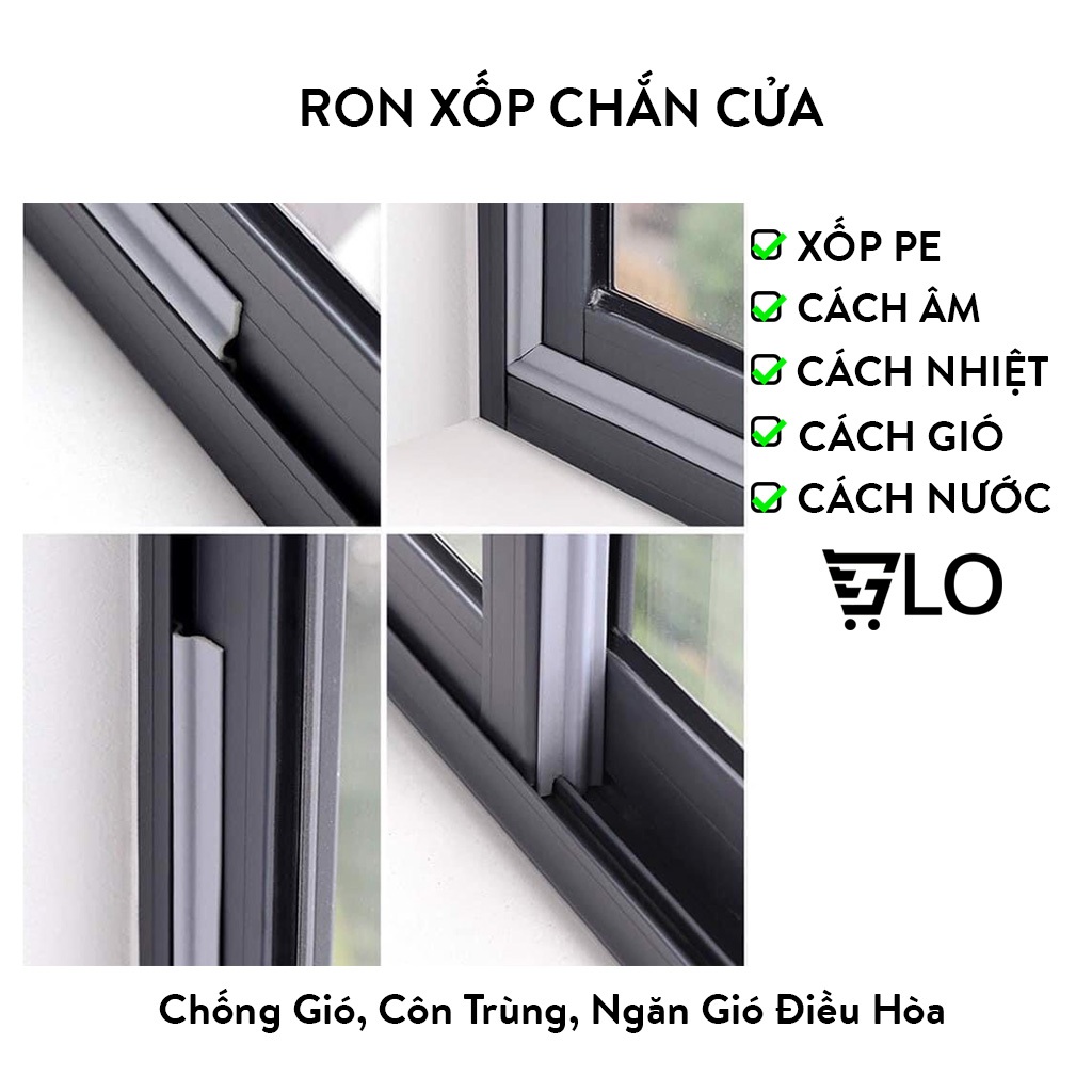Ron Xốp Dán Che Khe Cửa Sổ Chắn Gió Lùa, Chặn Đáy Chân Cửa, Cách Nhiệt, Chống Ồn, Côn Trùng