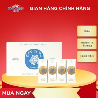  Sữa tươi tiệt trùng ít đường Mộc Châu Creamery Thùng 48 hộp 180ml 