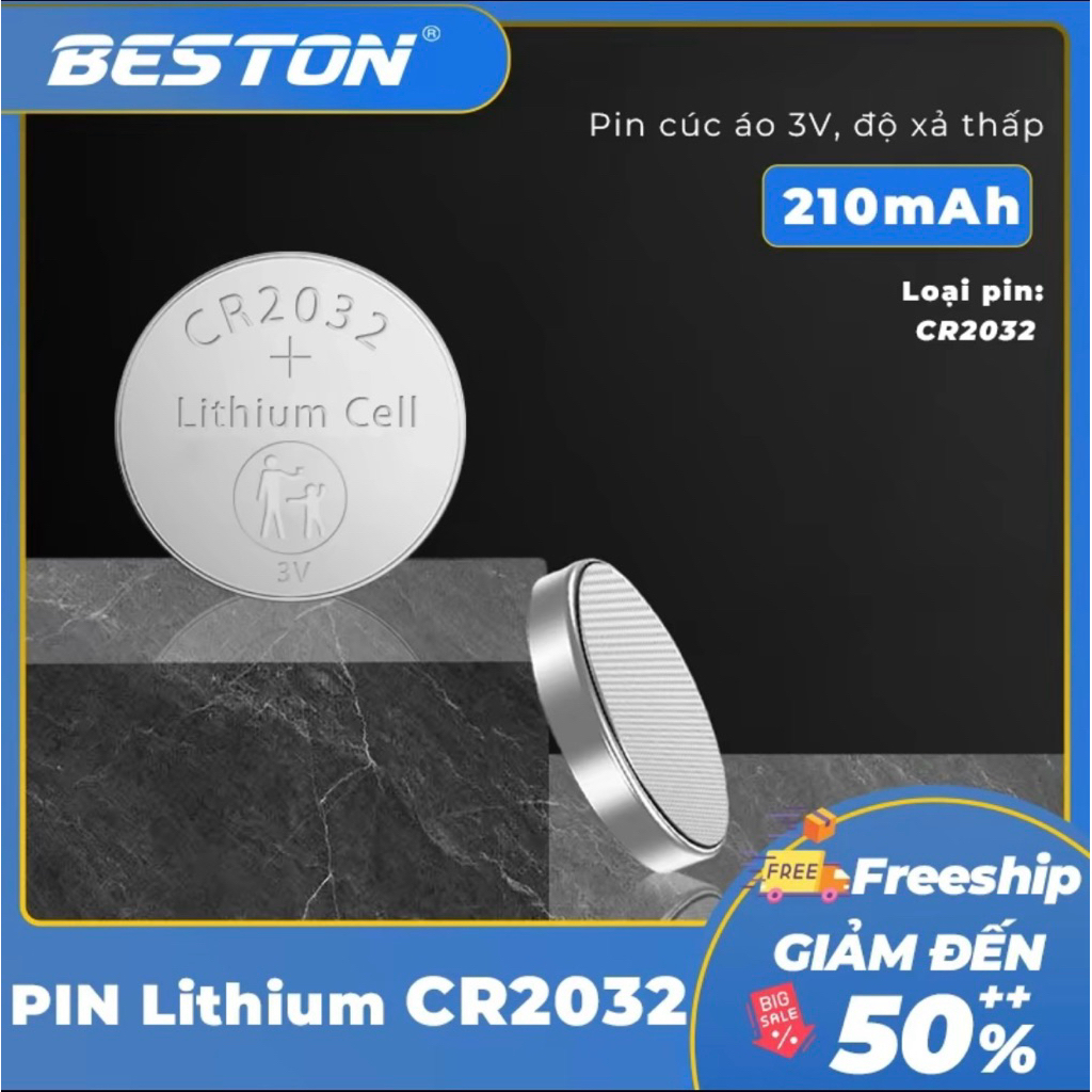 Pin nút 3V Beston CR2032 CR2025 CR2016 CR2450 dùng cho remote xe máy ,điều khiển quạt, cân điện tử
