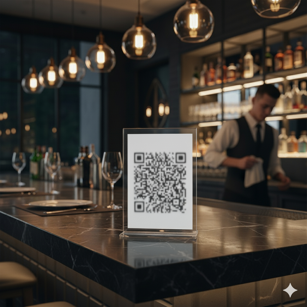 [IN MÃ QR THEO HÌNH BẠN GỞI]Menu để bàn, bảng để quầy lễ tân, Mã QR CODE để bàn mica, bền đẹp, mã qr
