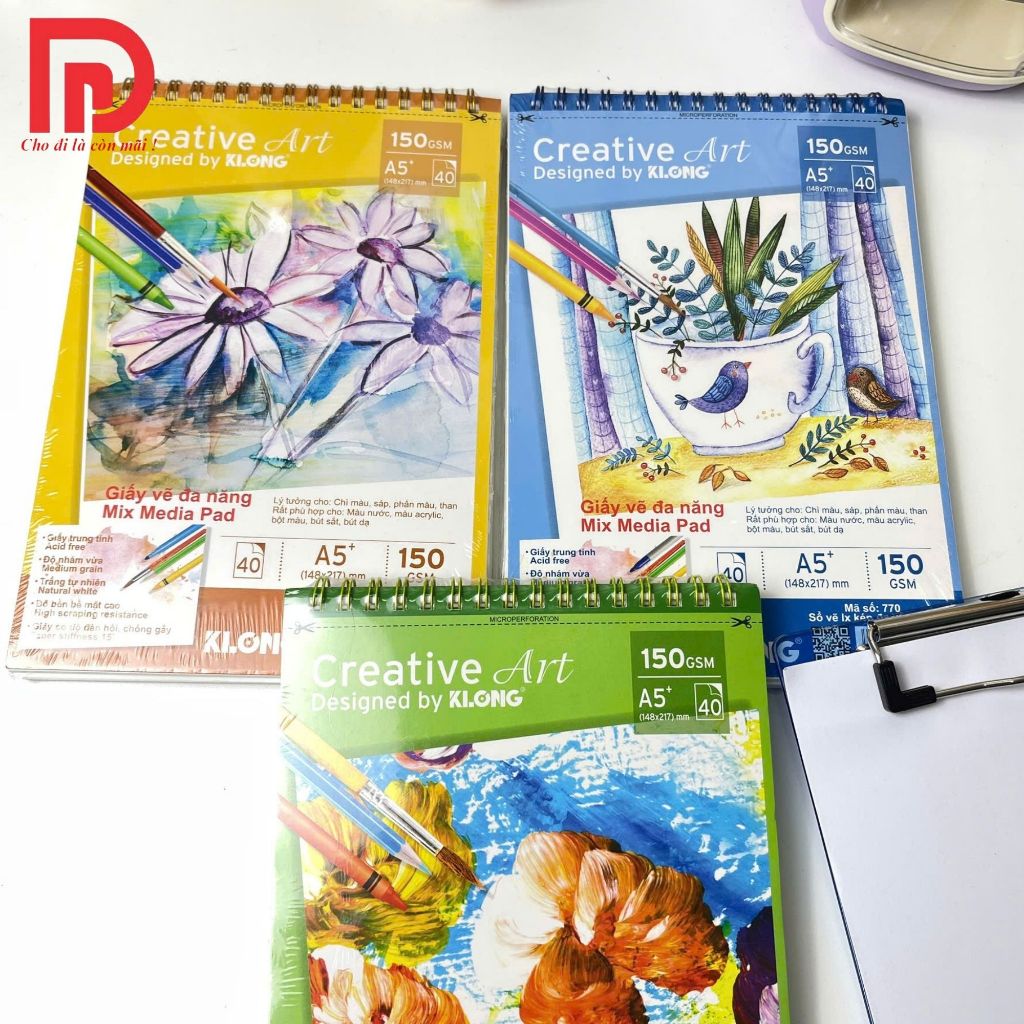 Sổ Vẽ Lò Xo Kép Đa Năng A5/A4 Klong Dày 150gsm/250gsm/300gsm Tiện Dụng Nhanh Chóng