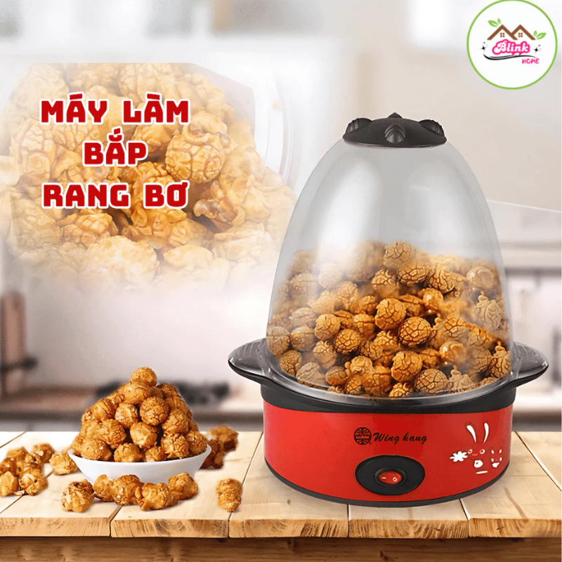 Máy Làm Bắp Rang Bơ Mini Cao Cấp Tự Động - Máy Làm Bỏng Ngô Siêu Nhanh An Toàn Dễ Vệ Sinh Tiện Dụng Cho Gia Đình