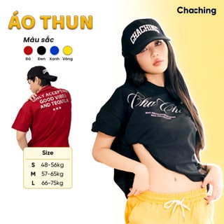 Áo Thun Unisex In Nhũ Kim Tuyến ChaChing, Áo Phông Nam Nữ Form Boxy In Kim Tuyến Lấp Lánh Chất Liệu Vải Cotton Mềm Mại