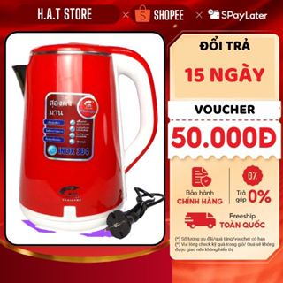 Bình Đun Siêu Tốc Thái Lan 2.5L, Ấm Thái Siêu Tốc 18000W, Thiết Kế Hiện Đại, 2 Lớp Dày Dặn