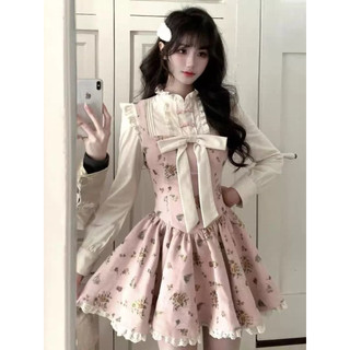 [SẴN CÓ BIGSIZE] Đầm Ulzzang Tiểu Thư Nơ Hồng - Kèm video thật