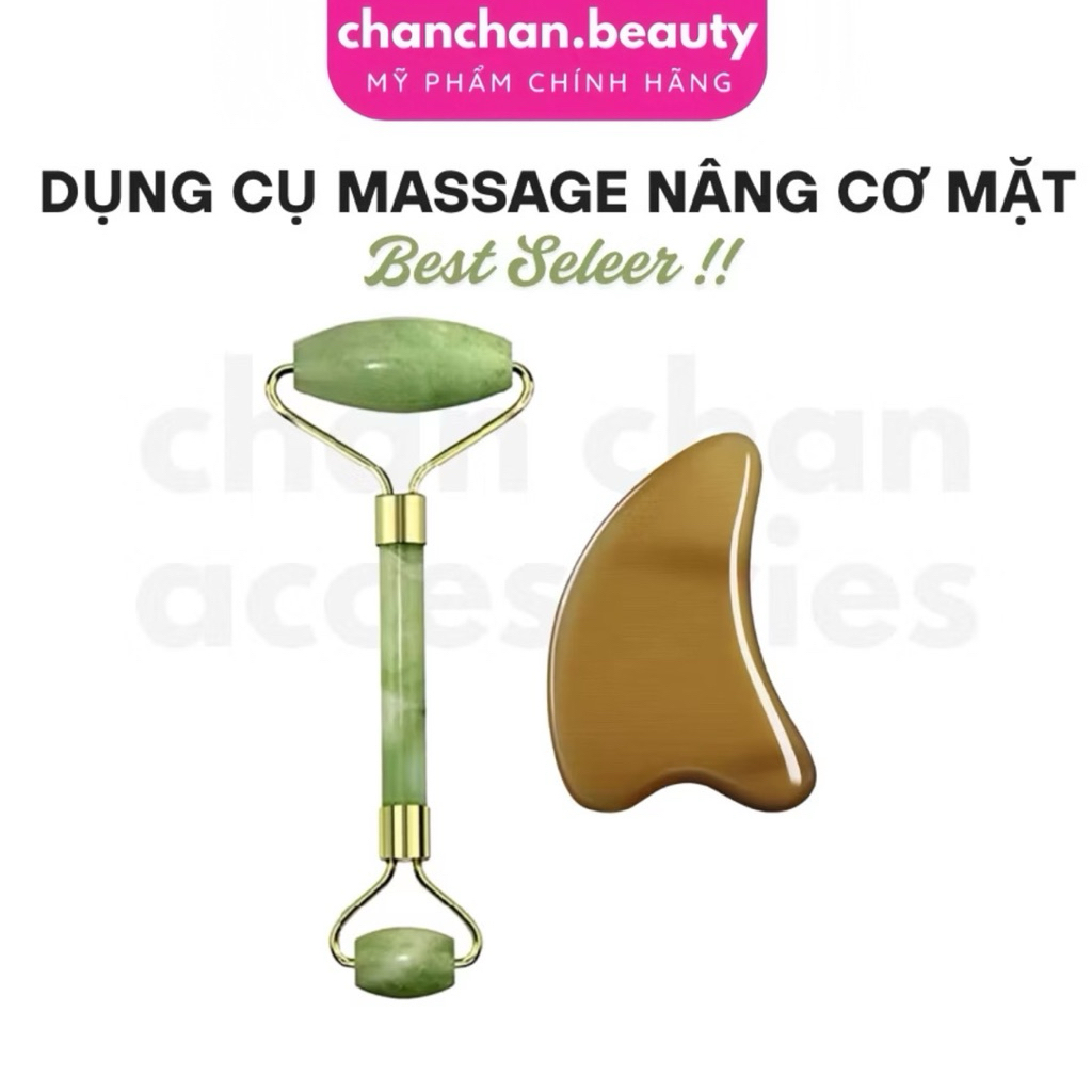 Bộ cây lăn và miếng massage mặt skincare chăm sóc cho da |CHANCHAN beauty