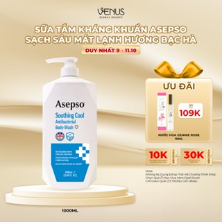 Sữa tắm kháng khuẩn ASEPSO sạch sâu mát lạnh Hương Bạc Hà 1000 ml