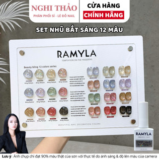 Set sơn gel nhũ bắt sáng RAMYLA 12 màu Nghi Thảo Nails