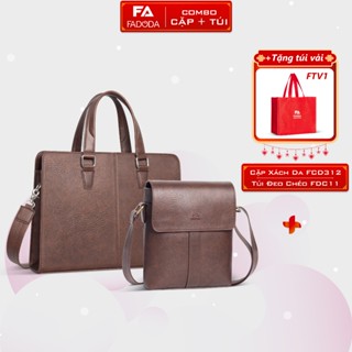 Combo Cặp da công sở cao cấp Fadoda FCD312 và Túi đeo chéo đựng iPad Fadoda FDC11