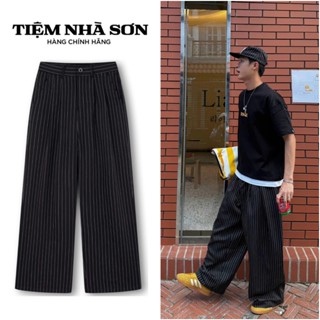 Quần Kẻ Sọc Xếp Ly Chất Tuýt Si Cao Cấp Chống Nhăn Cạp Cao Nam Nữ Tiệm Nhà SƠN