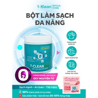 Bột đa năng T-Clean 98% tự nhiên làm sạch xoong nồi inox, quần áo, khử mùi hôi tắc cống..