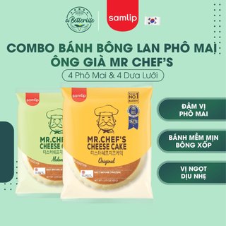 Combo 8 bánh bông lan ông già Samlip Mr. Chef's 4 phô mai 4 dưa lưới ABetterLife