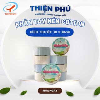 Khăn Tay Nén Du Lịch Cotton THIPHUCO 30*30cm Tiện Lợi Tái Sử Dụng Cho Khách Đi Du Lịch