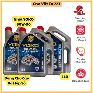 🎁Nhớt YOKO 80W-90 4Lít Chuyên Dùng Cho Cầu Xe Ôtô Và Hộp Số Công Nghiệp - Hàng Việt Nam chất lượng cao