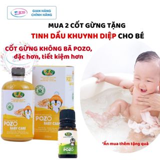 Nước tắm gừng Pozo cốt ép, không bã dùng tắm bé mùa đông chống cảm lạnh - Chai 500ml