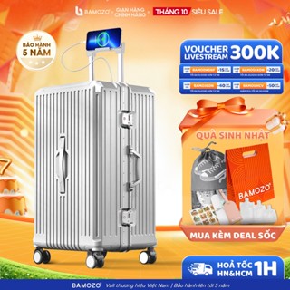 Vali Khung Nhôm Khóa Sập Bamozo Size 22/24/28 Cao Cấp Tăng Sức Chứa Hành Lý - Bảo Hành 10 Năm_ULTRAPACK