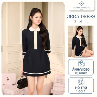  Váy Cổ Sen Bèo Nhún Váy Tiểu Thư Nữ Tính Form A Nhẹ Hestia Váy Nữ Vải Hạt Tuypsi Cao Cấp - Orra Dress 