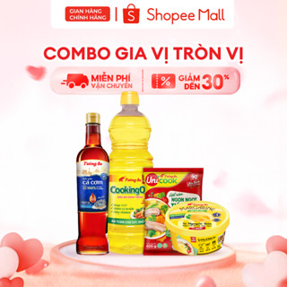 Combo gia vị tròn vị: Dầu Ăn CookingOil 1L, Nước mắm TA 32 độ đạm 500ml, Hạt nêm Unicook Sườn Non 400G, Bơ Thực Vật 200g