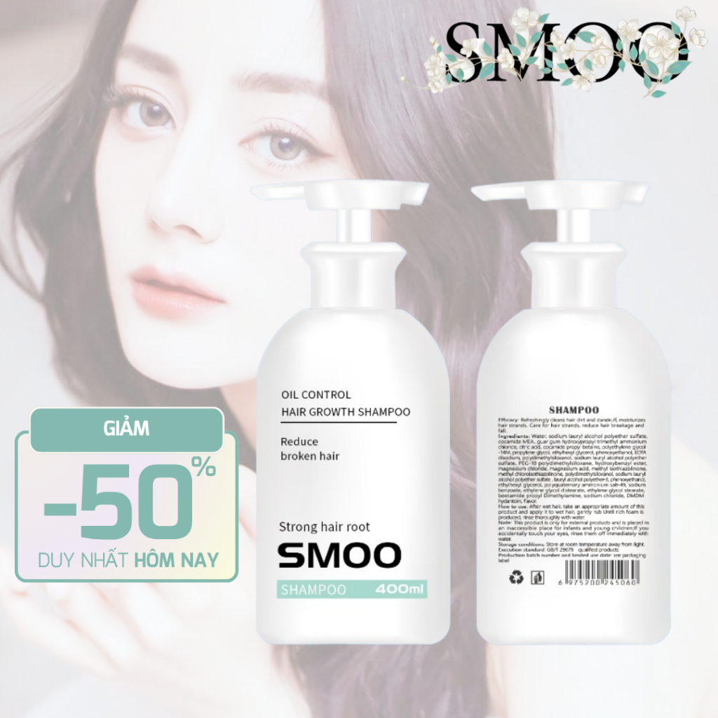 Dầu Gội Đầu SMOO Hỗ Trợ Mọc Tóc Giúp Tái Tạo Nan Tóc Mang Lại Sự Chắc Khỏe Bồng Bềnh Cho Mái Tóc Trả
