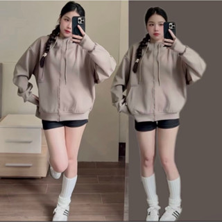   NEW ARRIVALS  Áo Khoác BOXY HOODIE ZIP  Full 6 Túi  Logo Túi_by ShierShop 