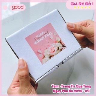 Khuyến mãi: set 20 tem dán tag 8/3 - 20/10, trang trí hộp quà tặng mẹ cô giáo bạn gái, sticker nhiều mẫu đẹp sang trọng