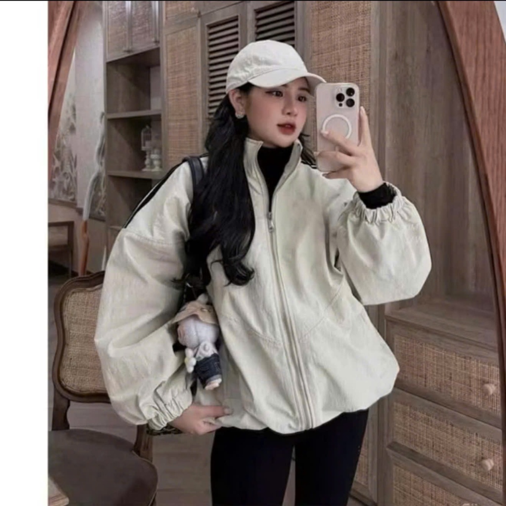 Áo Khoác Phao Nữ Trám Trần Bông Dày,Áo Gió Nhăn 2 Lớp phong cách hàn quốc