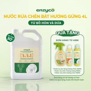 Nước Rửa Chén Bát Sinh Học ENZYCO 4L - Chiết Xuất Bồ Hòn và Enzyme Dứa