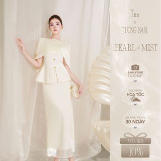  TIINSTORE x TƯỜNG SAN Chân váy thiết kế lụa phối tơ dáng dài dự tiệc sang chảnh đi chơi CHD.2508.274 