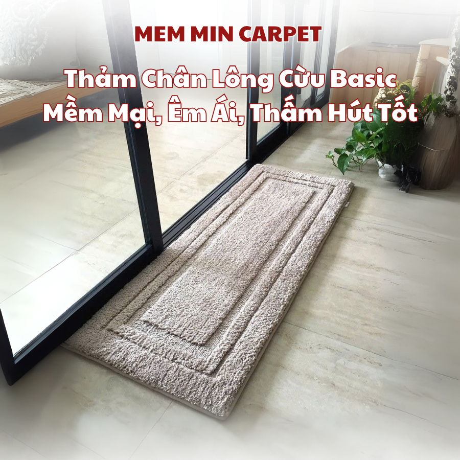 Thảm Lau Chân Lông Cừu Basic Memmincarpet 5D Họa Tiết Mẫu Mới - Chống Trượt, Thấm Nước 1 - TH122