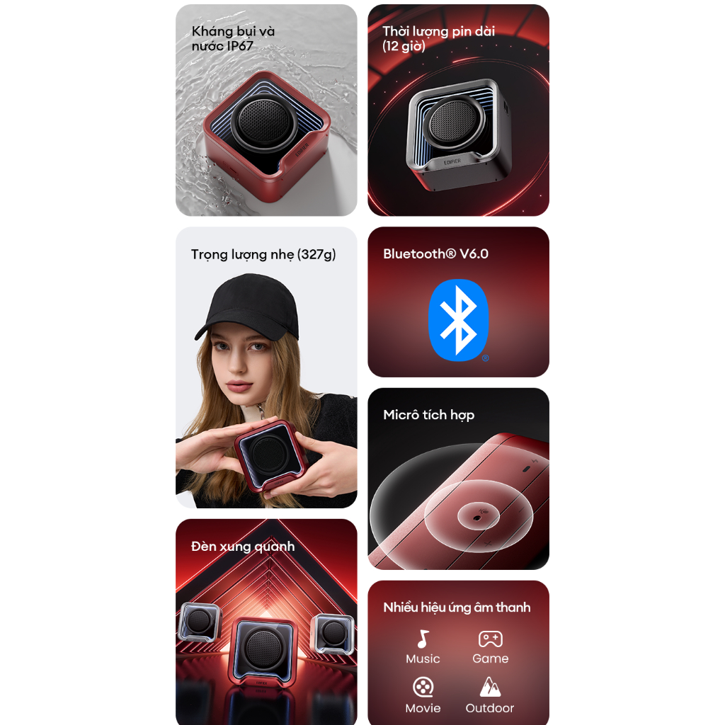 Loa Bluetooth Di Động 6.0 EDIFIER QS20 - Đến 12H Chơi Nhạc - Công Suất 6W - Chế Độ Âm Thanh Da Dạng - 15 Tháng Bảo Hành | BigBuy360 - bigbuy360.vn