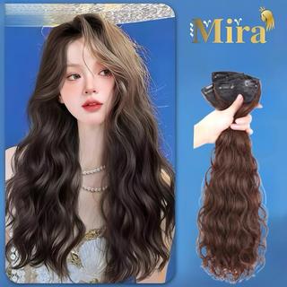 Tóc Giả Hàn Quốc 3 Mảnh Kẹp Xoăn Sóng Hippie Bông Bềnh Tự Nhiên Chất Liệu Sợi Tơ Cao Cấp Cho Nữ 55cm